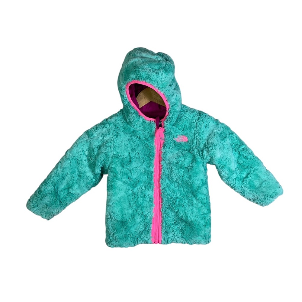 The North Face Girls Reversible Puffer Logo Jacket size 2T 3T ??